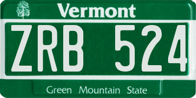 VT license plate ZRB524