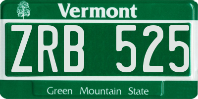 VT license plate ZRB525
