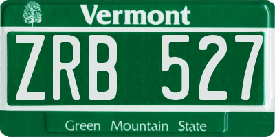 VT license plate ZRB527