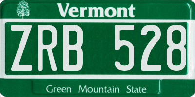 VT license plate ZRB528
