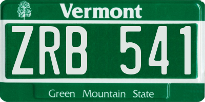 VT license plate ZRB541