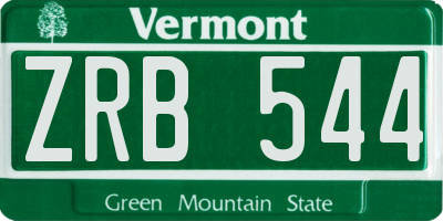 VT license plate ZRB544
