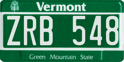 VT license plate ZRB548