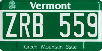VT license plate ZRB559