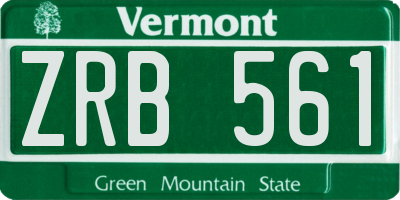 VT license plate ZRB561