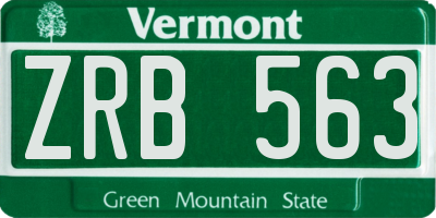 VT license plate ZRB563