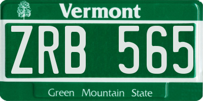 VT license plate ZRB565