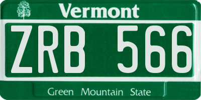 VT license plate ZRB566