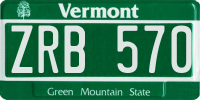 VT license plate ZRB570