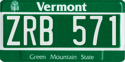 VT license plate ZRB571