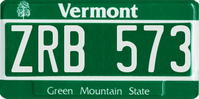 VT license plate ZRB573