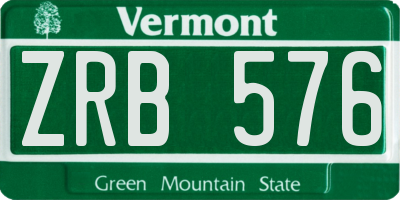 VT license plate ZRB576