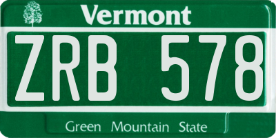 VT license plate ZRB578