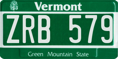 VT license plate ZRB579