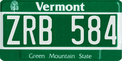 VT license plate ZRB584