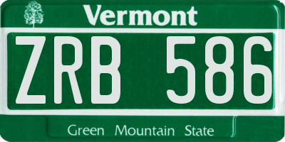 VT license plate ZRB586