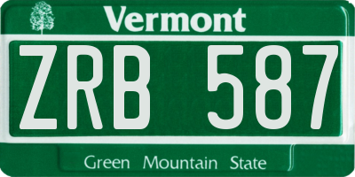 VT license plate ZRB587