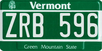 VT license plate ZRB596
