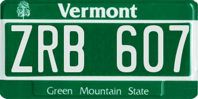 VT license plate ZRB607