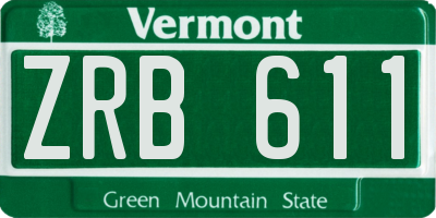 VT license plate ZRB611