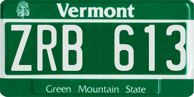 VT license plate ZRB613