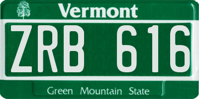 VT license plate ZRB616