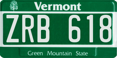 VT license plate ZRB618