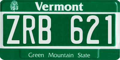 VT license plate ZRB621
