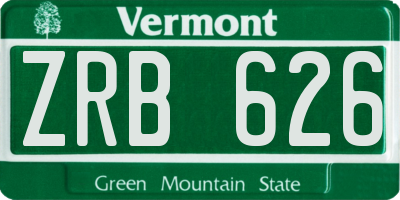 VT license plate ZRB626