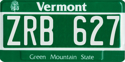 VT license plate ZRB627