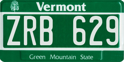 VT license plate ZRB629