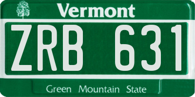 VT license plate ZRB631