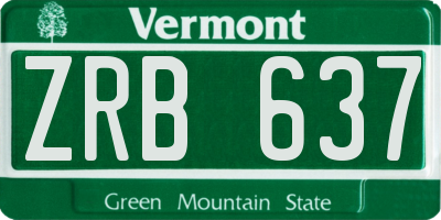 VT license plate ZRB637