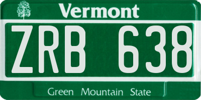 VT license plate ZRB638