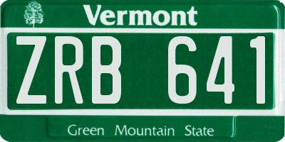 VT license plate ZRB641