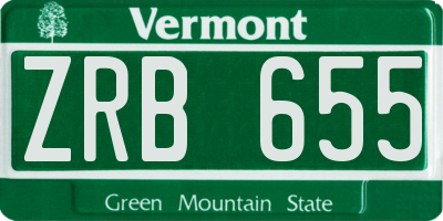 VT license plate ZRB655