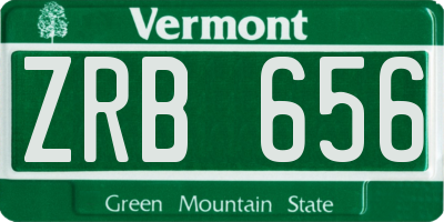 VT license plate ZRB656