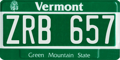 VT license plate ZRB657