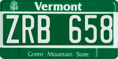 VT license plate ZRB658