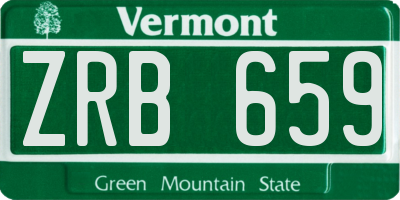 VT license plate ZRB659