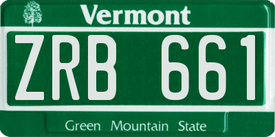 VT license plate ZRB661