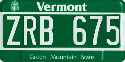 VT license plate ZRB675