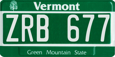 VT license plate ZRB677
