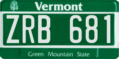 VT license plate ZRB681