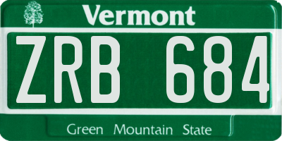 VT license plate ZRB684