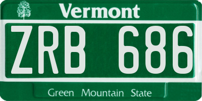 VT license plate ZRB686