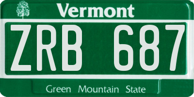 VT license plate ZRB687