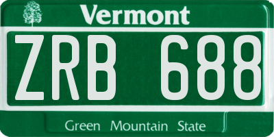 VT license plate ZRB688