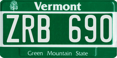 VT license plate ZRB690