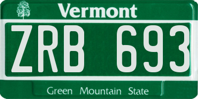 VT license plate ZRB693